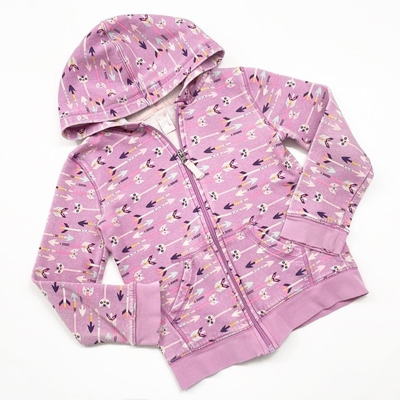 Cat & Jack little girls purple arrow print zip up jacket with hood - Picture 1 of 5